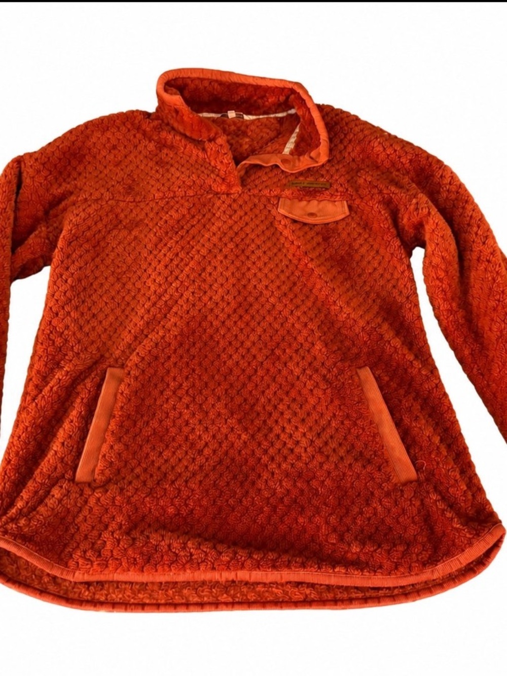 Simply Southern Orange Quilted Sherpa Pullover
